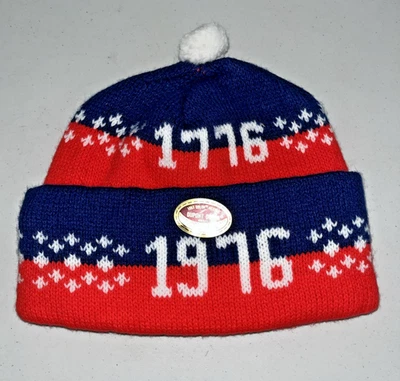 Gorro Tejido Años 70 ROJO BLANCO AZUL 1776-1976 Acrílico Foto 1 de 2