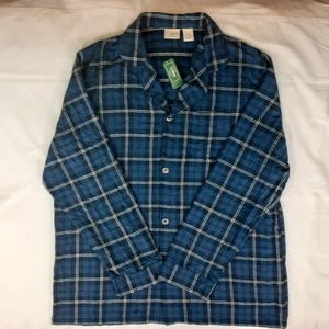 L.L. Bean Flanellhemd Herren XLT blau Scotch kariert Knopfleiste Langarm Schlafanzug - Bild 1 von 14