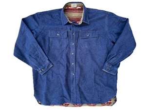 Vintage L.L.Bean Aztec Western Fleece Lined Shacket Collared Men’s Shirt XXL - Picture 1 of 10