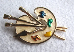 Pre-Owned Painter's Palette Enamel Pin GC - Picture 1 of 3