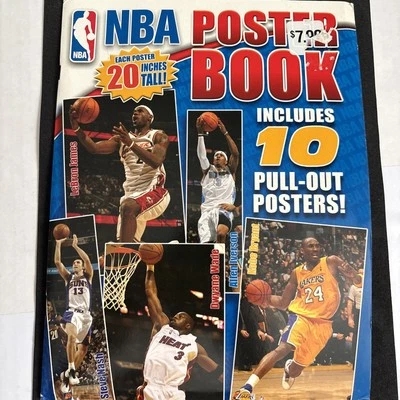 Libro de carteles de la NBA LeBron, Wade, Kobe, Shaq, Iverson, Nash, Carter 2007 10 carteles Foto 1 de 2
