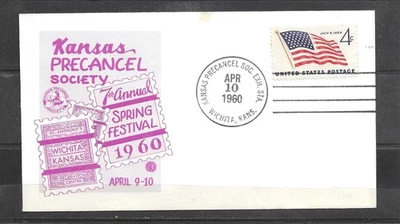 1960 KANSAS PRECANCEL SOCIETY 7TH ANNUAL FESTIVAL Event Cover, WICHITA, KANSAS - Image 1 of 2