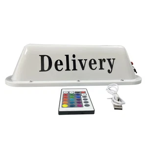 Delivery Sign Car Roof USB Rechargeable Battery 24 Key IR Remote Controller NEW - Picture 1 of 8