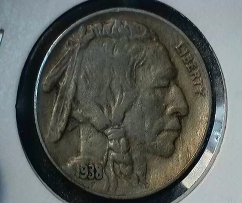 1938 D Buffalo Nickel 5 Cent VF Details Cover