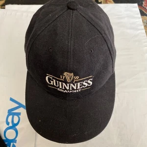 Guinness Dark Larger DRAUGHT Dublin Ireland Black Baseball Strap Hat Corduroy  - Picture 1 of 5