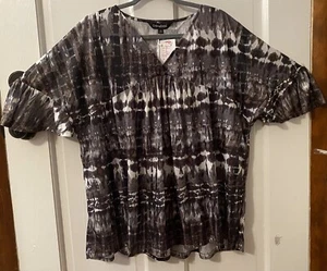 Davi & Dani women’s short sleeve ruffle blouse plus size 2XL NWT! - Picture 1 of 12