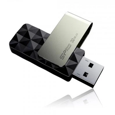 32GB Silicon Power B30 Blaze USB3.0 Flash Drive Swivel Style Black - Image 1 of 4