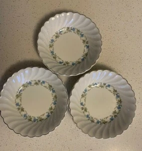 Vintage Johnson Brothers Snowhite Regency Morning Glory Set of 3 Dessert Bowls - Picture 1 of 3