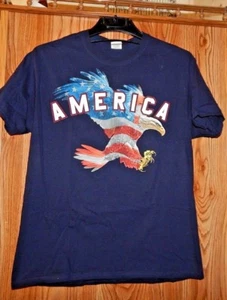 De colección. Camiseta AMERICA Roja, Blanca, Azul ÁGUILA L suave ANGUSTIADA Rara - Imagen 1 de 4