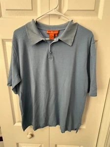 Sette Ponti Light Blue 70% Silk Polo Short Sleeve Solid Shirt Size Large - Picture 1 of 4