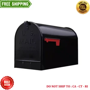 Stanley Black, Extra Large, Steel, Post Mount Mailbox New - Picture 1 of 5