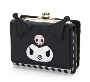 NEW Sanrio Kuromi Black & White Trifold Leather Wallet w/ Coin Purse - Picture 1 of 10