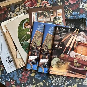 Lot Vintage Lang’s Fly Fishing Tackle Auction Catalogs Calendars & Mailers Etc