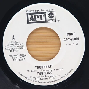THE TAMS - NUMBERS - SOUL 45 PROMO APT ABC - Picture 1 of 2