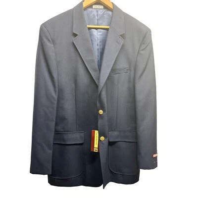 Blazer masculino Louis Martin tamanho 44 R azul marinho jaqueta de lã nova com etiquetas - Imagem 1 de 4