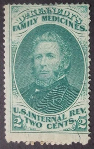 US# RS155b Dr Kennedy Family Medicines sello de medicina patentada de 2 centavos (invc1) - Imagen 1 de 2