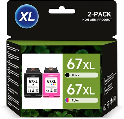 67XL Ink Cartridge for HP 67 Ink Deskjet 2700e 2755e 2800e 4155e Envy 6000 6458e - Image 1 of 4