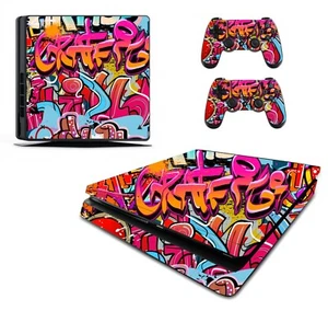 Graffiti  Sticker/Skin Playstation 4 Slim Console/Remote controllers,pss13 - Picture 1 of 5