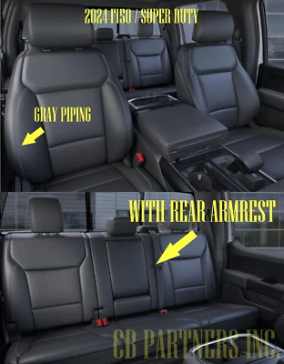 NEW TAKEOFF FORD F150 LARIAT LEATHER SEAT UPHOLSTERY GRAY PIPE 2024 2025 - Image 1 of 4