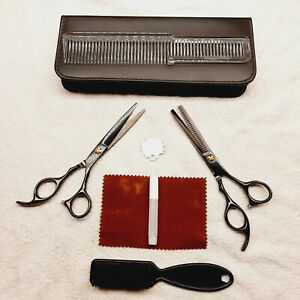 Scissor thinning cutting set, comb and fade brush hairdresser barber