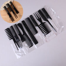 Hair Black Set  Styling  Comb Professional Brush 10 piece Barbers Hairdressing