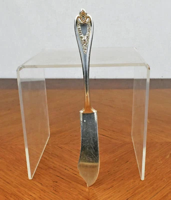 Международный серебряный СТАРЫЙ КОЛОНИАЛЬНЫЙ 1911 посеребренный нож для масла с плоской ручкой - Изображение 1 из 4