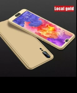 Hybrid 360° Gold Case Front n Back Cover Samsung Glaxy S7 with temper glass - Picture 1 of 2