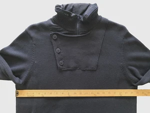 Orvis Navy Knitted Cotton Sweater Hooded Half Zip Long Sleeve Men's Size M - Picture 1 of 8