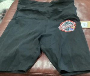 Kansas Jayhawks NCAA Women’s $29. Black Stretch Biker Shorts Logo NWT S T470 - Picture 1 of 3