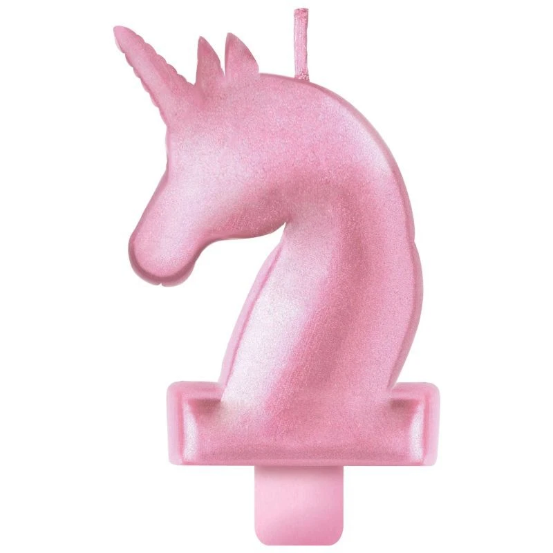 Vela Metálica Unicornio Encantado 5" x 3.25" Decoración Fiesta Cumpleaños Foto 1 de 1