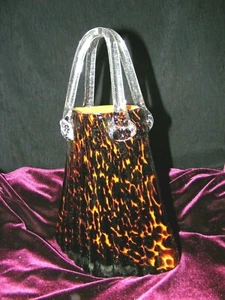 Bolso de mano de vidrio artístico soplado a mano Zsa Zsa Cheetah Bag de Manorisms Int'l - Imagen 1 de 9