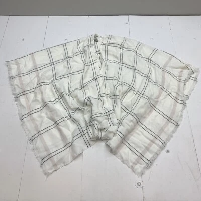 Ivanka Trump Womens White Plaid Poncho One size Foto 1 de 4