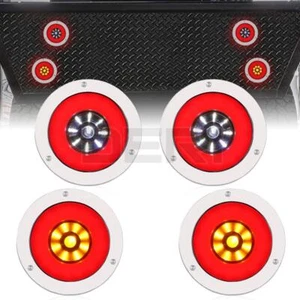 4inch LED Truck Trailer Tail Light Round Turn Brake Reverse Stop Indicators DRL - Bild 1 von 23