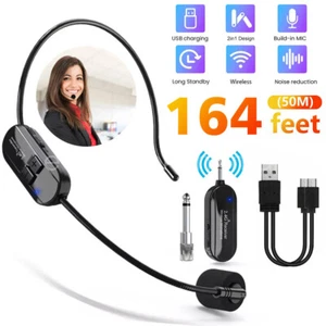 2 in 1 Wireless Microphone Headset Handheld Mic 164FT 50M Range Plug and Play - Bild 1 von 27
