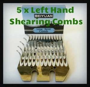 BEIYUAN Left Handed Box of 5 x Shearing Combs Blade Clipper Sheep Goat Alpaca - Picture 1 of 1