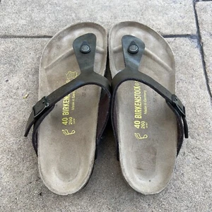 Birkenstock Sandals Light Brown Leather Women's 40-260 L9 M7 Size EU 40 VGC - Picture 1 of 5