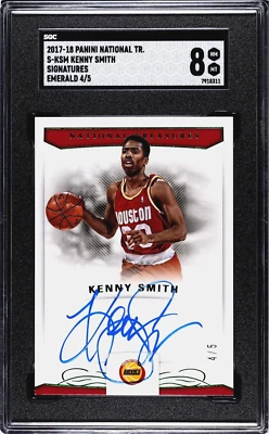 2017-18 National Treasures Emerald signatures Kenny Smith sgc 8  4/5 - Image 1 of 2