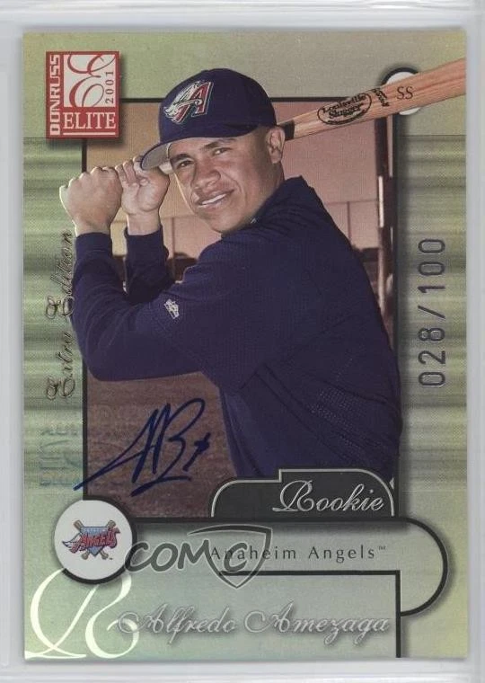 2001 Donruss Elite Extra Edition Legacy Embossing Alfredo Amezaga Rookie Auto RC - Image 1 of 2