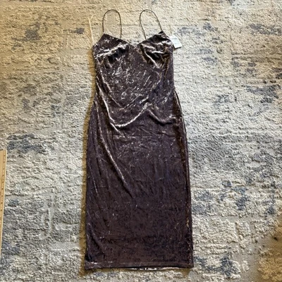 Charlotte Russe Dress Womens Medium Purple Velvet Spaghetti Strap Night Out USA - Image 1 of 4
