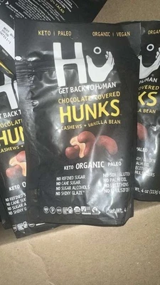 Hu Trozos cubiertos de chocolate oscuro almendras con sal marina bolsas de 4 oz paquete de 2 saludables Foto 1 de 3