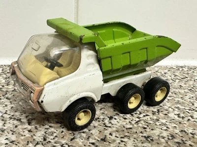vintage Tonka white green pickup truck pressed metal 1980's - Image 1 of 4
