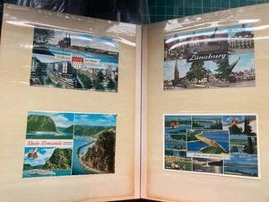 Mid Century POSTCARD ALBUM 29 Pages Germany Holland Italy Ex Forces 100 Postcard - Picture 1 of 11