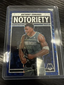 2024-25 Mosaik Anthony Edwards Notoriety Blue /199 Minnesota Timberwolves - Bild 1 von 3