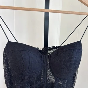 B Smart Women’s 0 Black Lace Bustier Fit Flare Mini Dress Whimsigoth Fairy NWT - Picture 1 of 9
