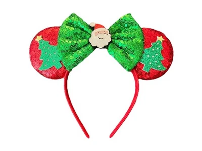 Tocado de vacaciones diadema tamaño infantil árbol de Navidad Santa moño accesorio para el cabello Foto 1 de 4