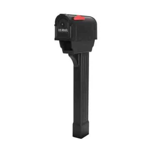 Postal Pro Mailboxes Kit All-in-One Black Vinyl Post Small Parcel Newspaper Port - Picture 1 of 2