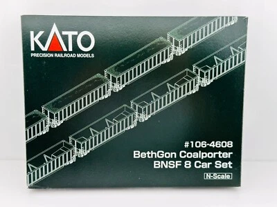 KATO N Scale Train BETHGON COALPORTER 8 Car Set - BNSF #106-4608 - Image 1 of 2