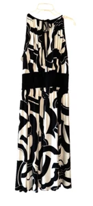 R & M Richards Keyhole Opening Black & White Sleeveless Dress / SZ. 18W - Picture 1 of 6