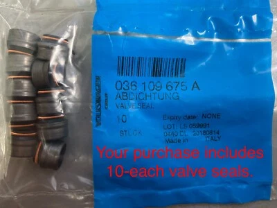 (LOT OF 10) ORIGINAL OEM AUDI / VW, 036109675A VALVE STEM SEALS - MADE IN ITALY. - Image 1 of 4