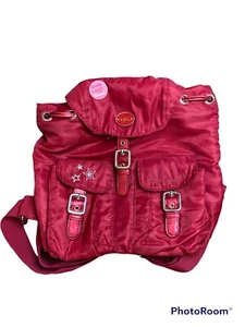 American Girl Red Pink Mini Backpack Purse Bath & Body Works Promo Button - Picture 1 of 6